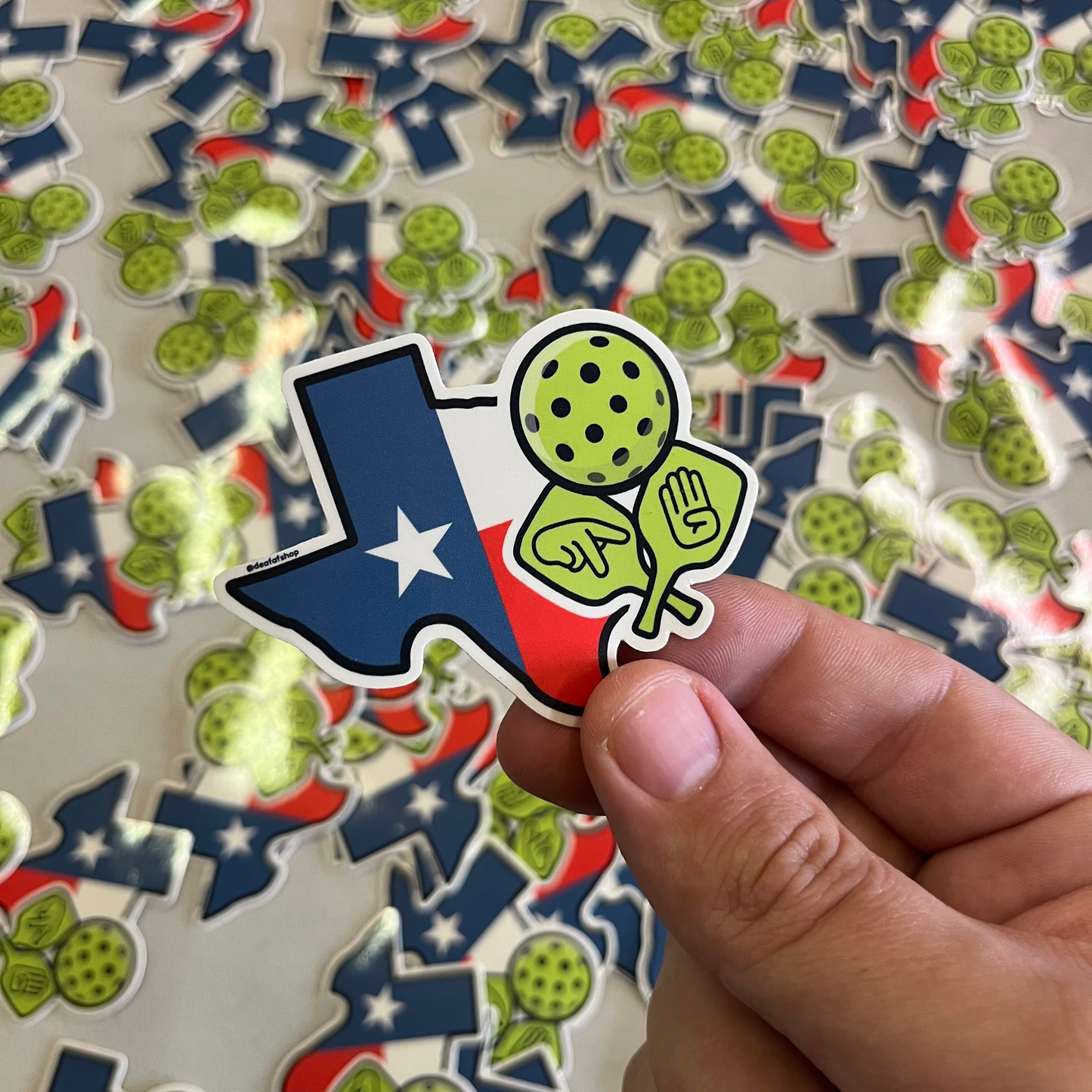 Texas Pride Pickleball Sticker